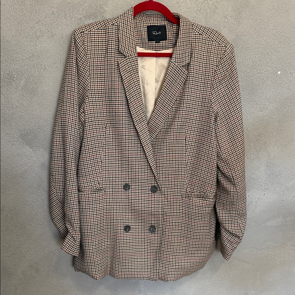 Rails Houndstooth Blazer in Black and Brown